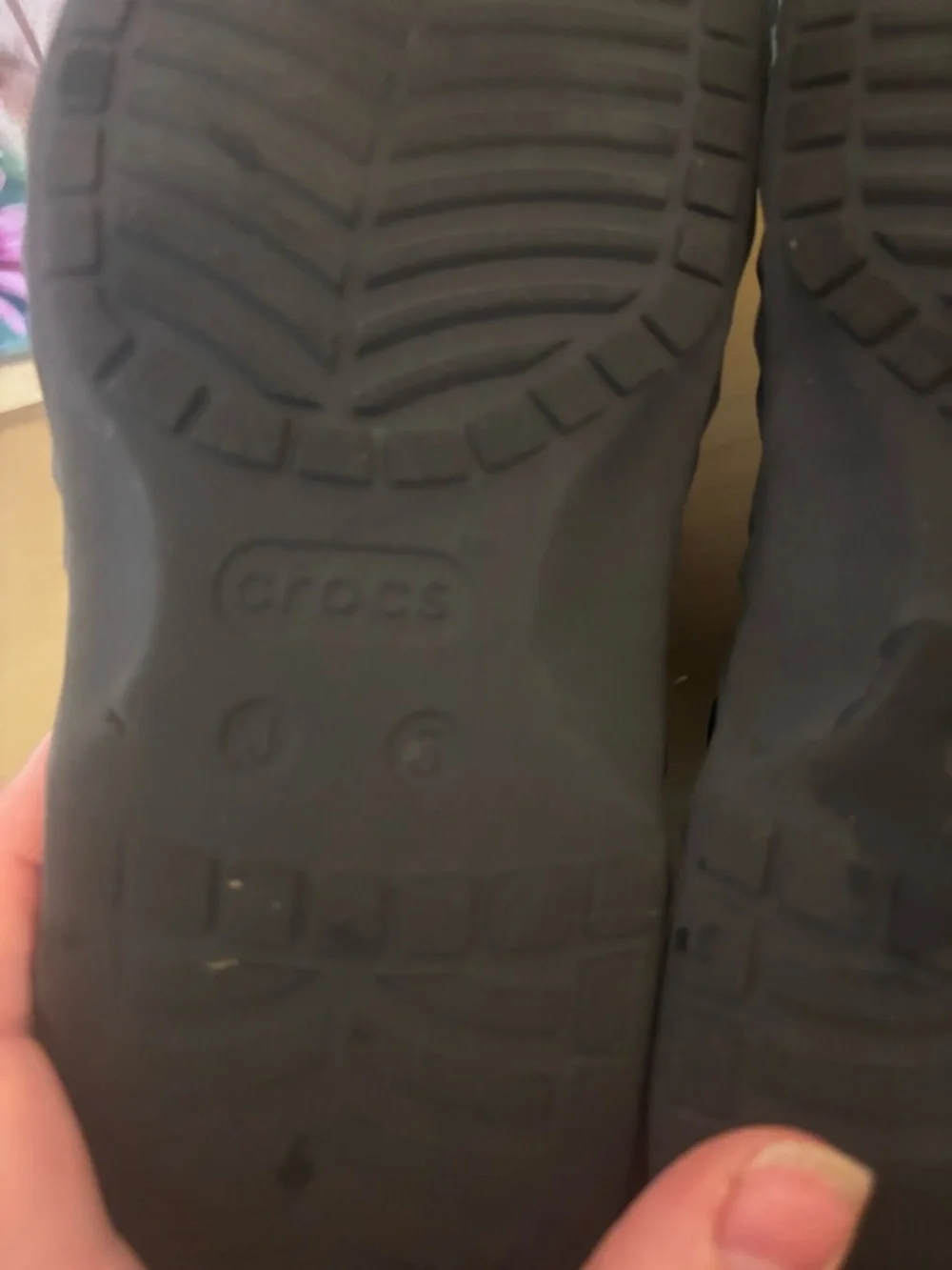 CROCS Kids Classic Clog in Black with Geometric Texture
